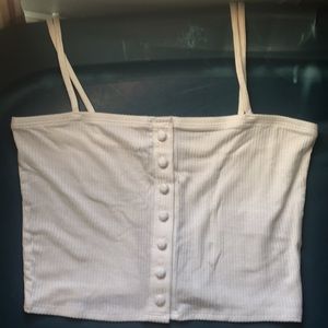 Forever 21 White button-up crop top